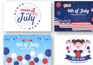 14 4th July Happy Independence Day USA Illustration