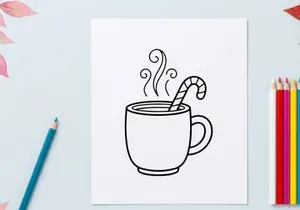 Steaming hot coffee cup with swirl steam on minimalist white background for cozy winter morning