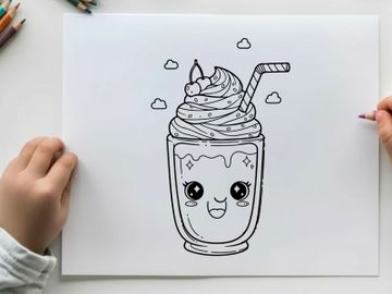 Cute smiling milkshake jar with whipped cream vector illustration preview picture