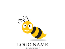 Bee logo vector icon illustration design