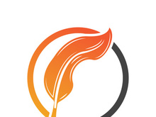 Feather quill design icon and logo illustration classic stationery