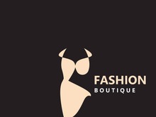 Dress woman logo design beauty fashion for boutique shop vector template vector