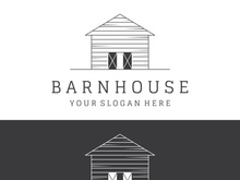 Logo design of organic farm house or barn or barn and animal farmhouse vintage.Vintage country logo.