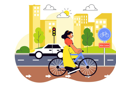 10 Urban Cycling Illustration