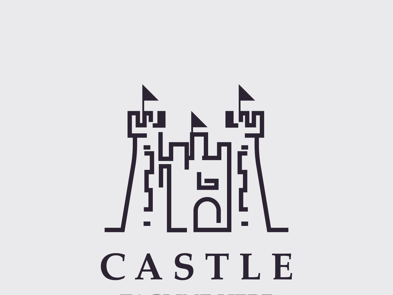 Castle kingdom logo graphic template design, Ancient castle vintage vector