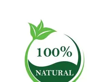 100% Natural and organic product badge vector green icon