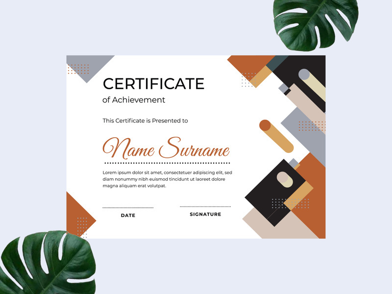 Modern certificate design template