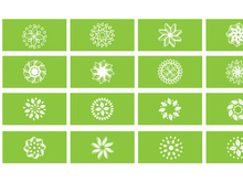 Leaf green flower Circle ornament design Logo