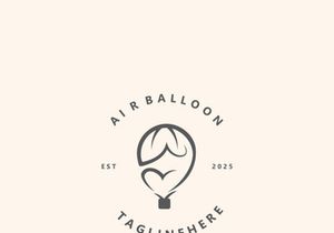 Air balloon logo creative design air transport symbol template simple illustration