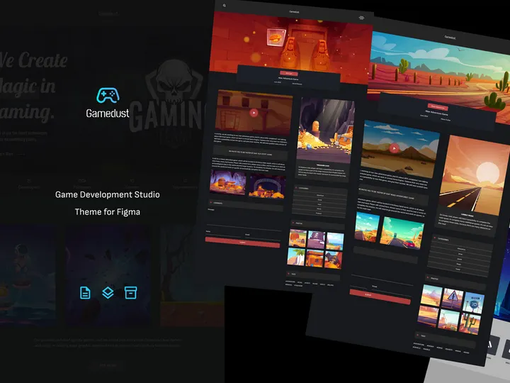 Gamedust - Web Theme for Figma