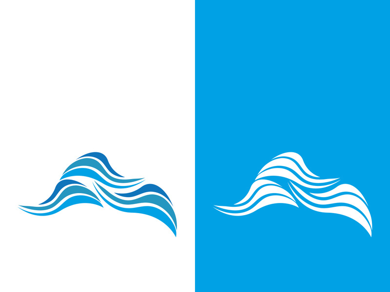 Wave beach vector illustration design logo