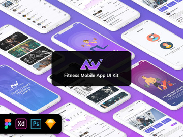 Amerivex-Fitness Mobile App UI Kit preview picture