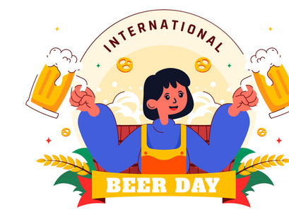 10 International Beer Day Illustration