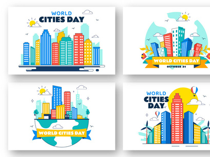 10 World Cities Day Illustration
