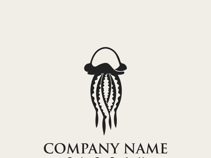 Jellyfish icon illustration design, simple logo template vector