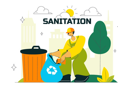 10 Sanitation Vector Illustration