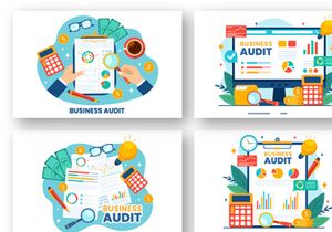 12 Business Audit Documents Illustration