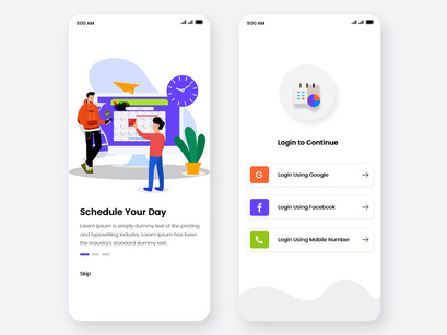 Calendar and Schedule  Mobile App UI Kit