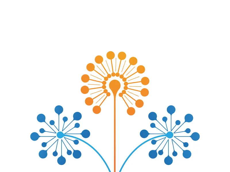 Dandelion flower logo vector