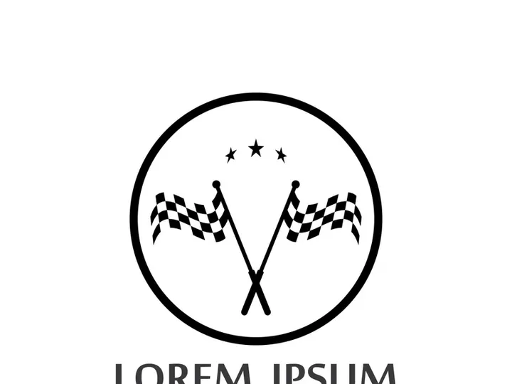Creative and modern racing flag logo design.