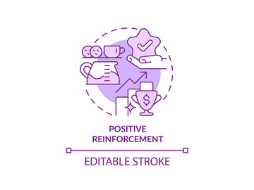 Positive reinforcement purple concept icon preview picture