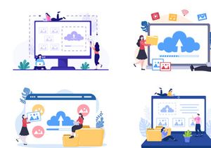 13 Upload image Background Vector Illustration
