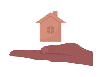 Real estate insurance semi flat color vector hand gesture preview picture