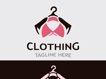 Clothing and Fashion logo design hanger concept, creative simple fashion shop business fashion vector beauty preview picture