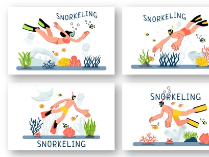 9 Snorkeling Adventure Illustration