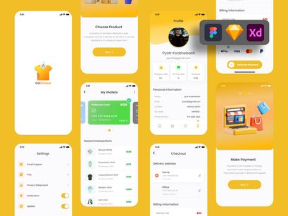 E-Commerce UI Kit for Mobile App Design - GetDresser - UI Design