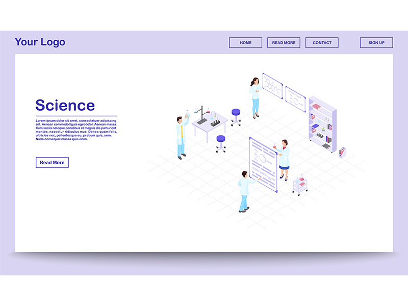 Chemistry research isometric website template