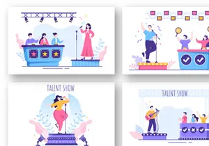 18 Talent Show and TV Quiz Illustration