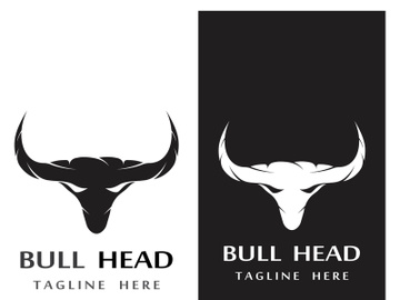 Retro vintage bull head horns logo. preview picture