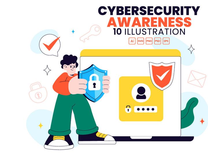 10 Cybersecurity Awareness Campaign Illustration