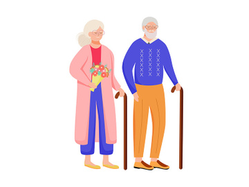 Retired people flat vector illustration preview picture