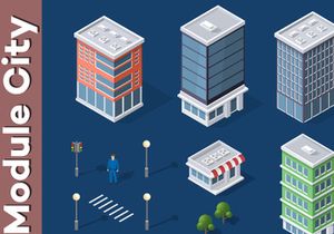 Isometric set of city blocks