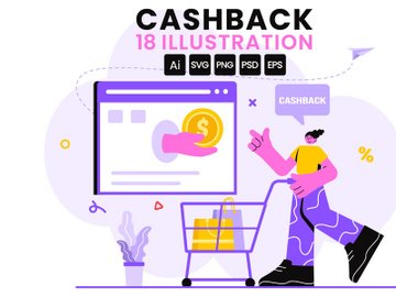 18 Cashback Vector Illustration preview picture