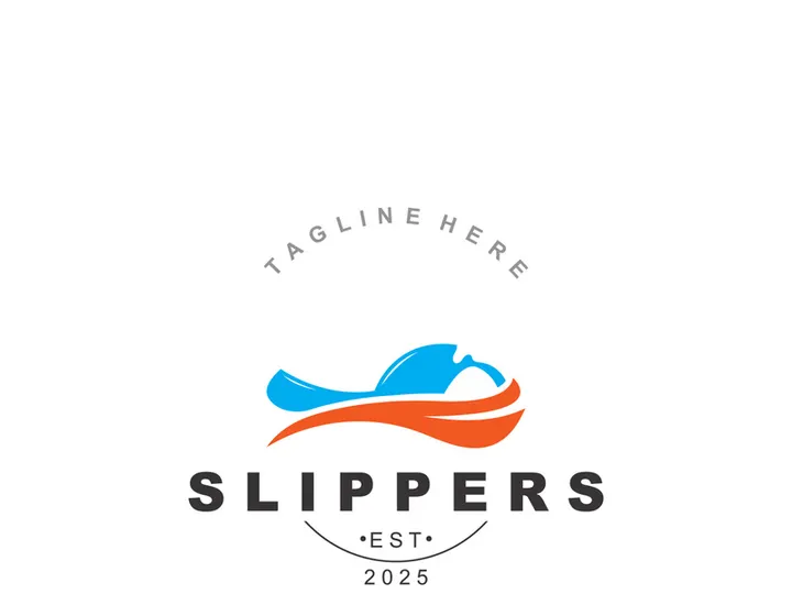 Slippers Logo creative Design vintage Concept Illustration Symbol Icon