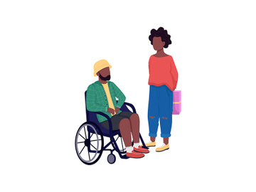 African american couple flat color vector faceless characters preview picture