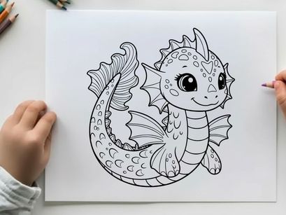 Cute cartoon dragon baby smiling vector illustration