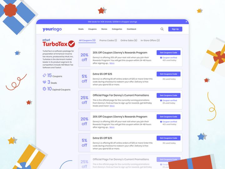 Coupon Website Template | Figma