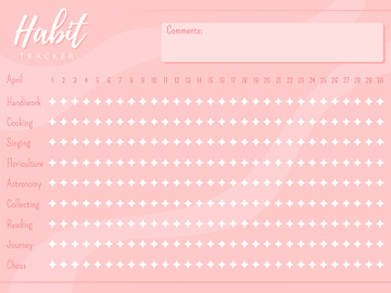 Habit tracker creative planner page design preview picture