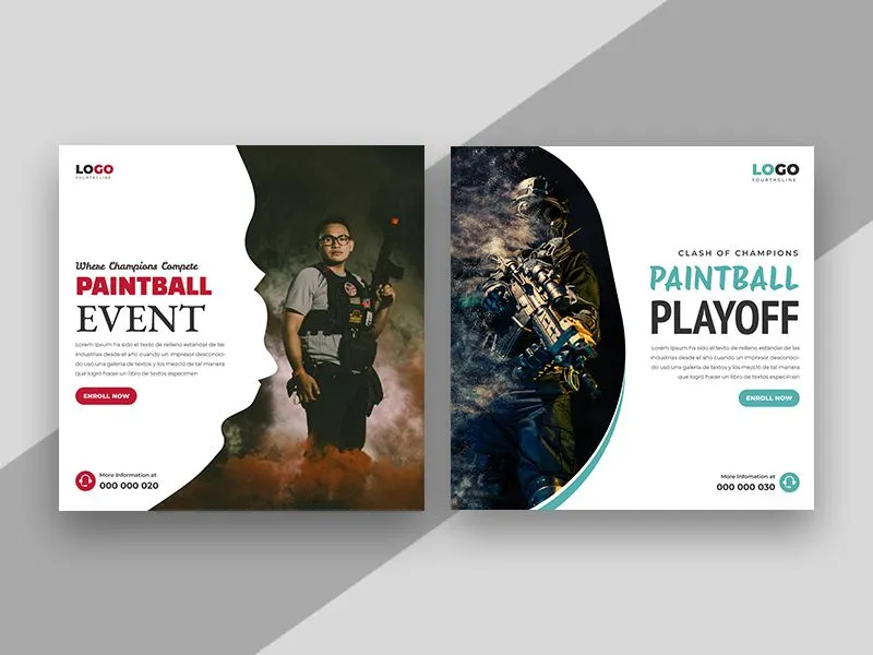 Paintball Tournament Social Media Post Template
