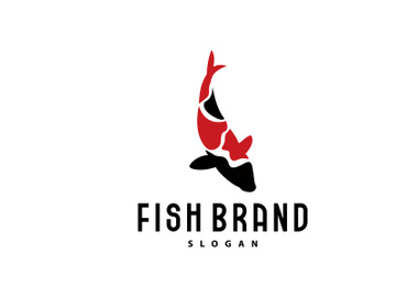 Koi Fish Logo Design, Ornamental Fish Vector preview picture