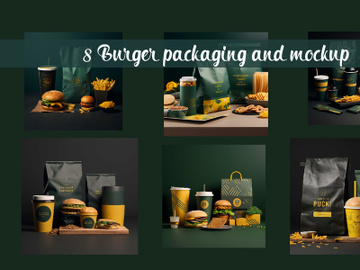 Burgers packaging and mockup preview picture