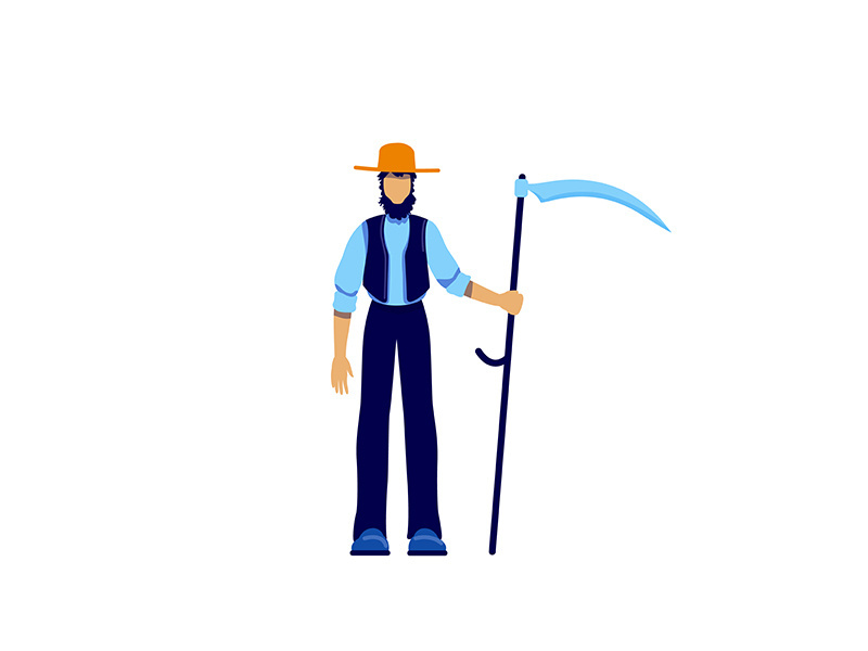 Amish flat color vector faceless character