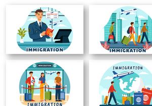 9 Immigration Vector Illustration