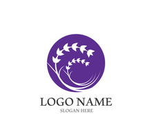 Fresh lavender flower logo vector flat design