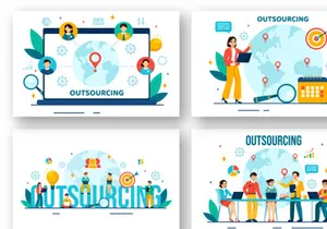 12 Outsourcing Business Illustration
