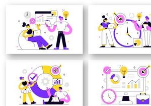 10 Business Management Vector Illustration